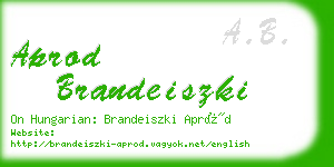 aprod brandeiszki business card